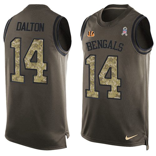 Nike Bengals #14 Andy Dalton Green Men's Stitched NFL Limited Salute To Service Tank Top Jersey Nike Bengals #14 Andy Dalton Green Men's Stitched NFL Limited Salute To Service Tank Top Jersey