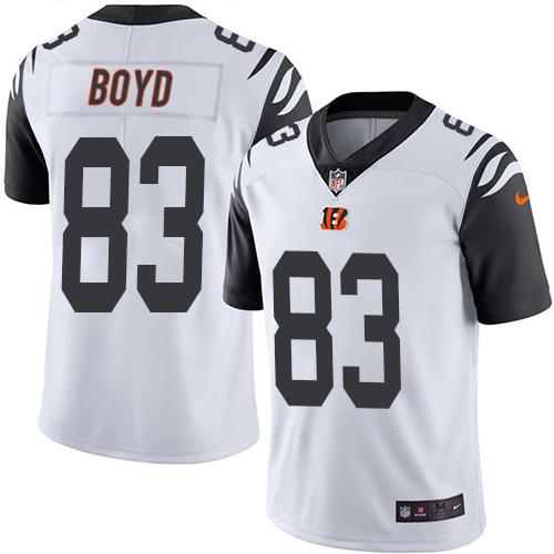 Nike Bengals #83 Tyler Boyd White Men's Stitched NFL Limited Rush Jersey Nike Bengals #83 Tyler Boyd White Men's Stitched NFL Limited Rush Jersey