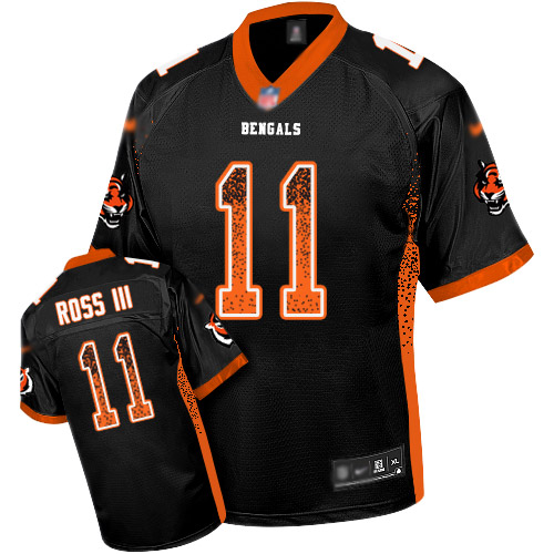 Nike Bengals #11 John Ross III Black Team Color Men's Stitched NFL Elite Drift Fashion Jersey Nike Bengals #11 John Ross III Black Team Color Men's Stitched NFL Elite Drift Fashion Jersey
