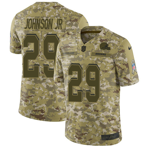 Nike Browns #29 Duke Johnson Jr Camo Men's Stitched NFL Limited 2018 Salute To Service Jersey Nike Browns #29 Duke Johnson Jr Camo Men's Stitched NFL Limited 2018 Salute To Service Jersey