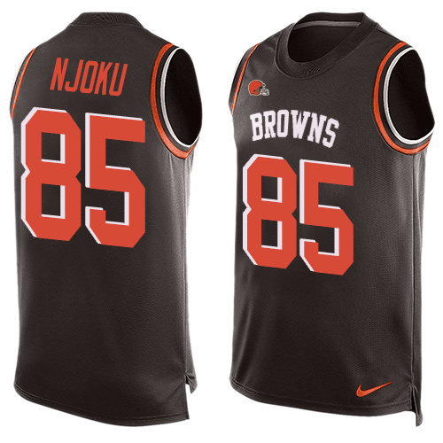 Nike Browns #85 David Njoku Brown Team Color Men's Stitched NFL Limited Tank Top Jersey Nike Browns #85 David Njoku Brown Team Color Men's Stitched NFL Limited Tank Top Jersey
