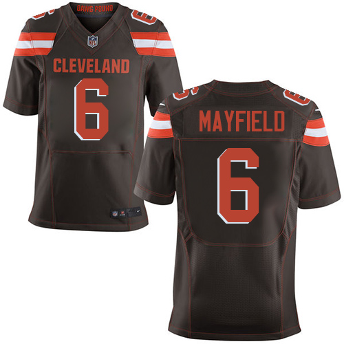 Nike Browns #6 Baker Mayfield Brown Team Color Men's Stitched NFL Elite Jersey Nike Browns #6 Baker Mayfield Brown Team Color Men's Stitched NFL Elite Jersey