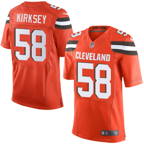 Nike Browns #58 Christian Kirksey Orange Alternate Men's Stitched NFL New Elite Jersey Nike Browns #58 Christian Kirksey Orange Alternate Men's Stitched NFL New Elite Jersey