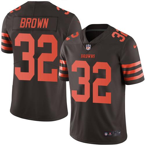 Nike Browns #32 Jim Brown Brown Men's Stitched NFL Limited Rush Jersey Nike Browns #32 Jim Brown Brown Men's Stitched NFL Limited Rush Jersey