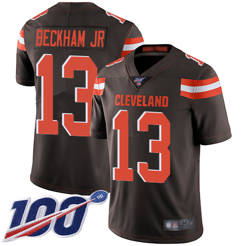 Nike Browns #13 Odell Beckham Jr Brown Team Color Men's Stitched NFL 100th Season Vapor Limited Jersey Nike Browns #13 Odell Beckham Jr Brown Team Color Men's Stitched NFL 100th Season Vapor Limited Jersey