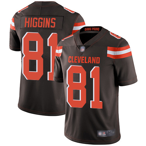 Nike Browns #81 Rashard Higgins Brown Team Color Men's Stitched NFL Vapor Untouchable Limited Jersey Nike Browns #81 Rashard Higgins Brown Team Color Men's Stitched NFL Vapor Untouchable Limited Jersey