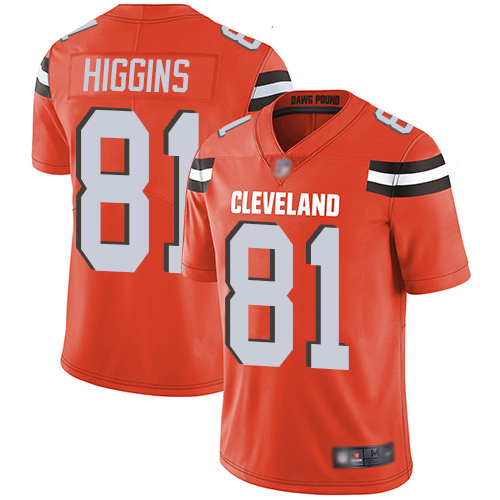 Nike Browns #81 Rashard Higgins Orange Alternate Men's Stitched NFL Vapor Untouchable Limited Jersey Nike Browns #81 Rashard Higgins Orange Alternate Men's Stitched NFL Vapor Untouchable Limited Jersey