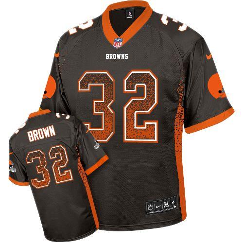 Nike Browns #32 Jim Brown Brown Team Color Men's Stitched NFL Elite Drift Fashion Jersey Nike Browns #32 Jim Brown Brown Team Color Men's Stitched NFL Elite Drift Fashion Jersey