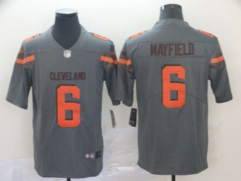 Nike Browns #6 Baker Mayfield Gray Men's Stitched NFL Limited Inverted Legend Jersey Nike Browns #6 Baker Mayfield Gray Men's Stitched NFL Limited Inverted Legend Jersey