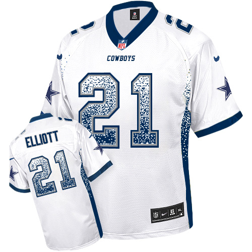 Nike Cowboys #21 Ezekiel Elliott White Men's Stitched NFL Elite Drift Fashion Jersey Nike Cowboys #21 Ezekiel Elliott White Men's Stitched NFL Elite Drift Fashion Jersey
