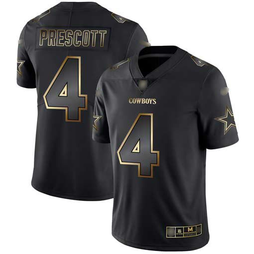 Nike Cowboys #4 Dak Prescott Black/Gold Men's Stitched NFL Vapor Untouchable Limited Jersey Nike Cowboys #4 Dak Prescott Black/Gold Men's Stitched NFL Vapor Untouchable Limited Jersey