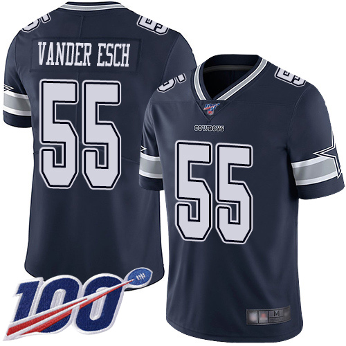 Nike Cowboys #55 Leighton Vander Esch Navy Blue Team Color Men's Stitched NFL 100th Season Vapor Limited Jersey Nike Cowboys #55 Leighton Vander Esch Navy Blue Team Color Men's Stitched NFL 100th Season Vapor Limited Jersey