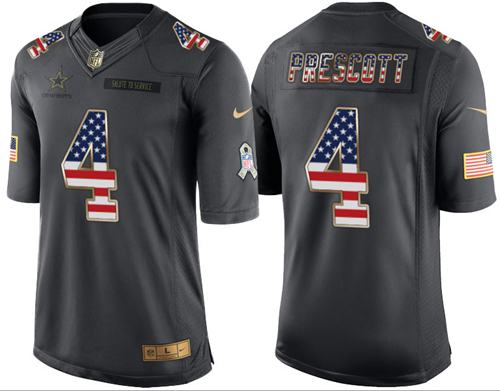 Nike Cowboys #4 Dak Prescott Black Men's Stitched NFL Limited USA Flag Salute To Service Jersey Nike Cowboys #4 Dak Prescott Black Men's Stitched NFL Limited USA Flag Salute To Service Jersey