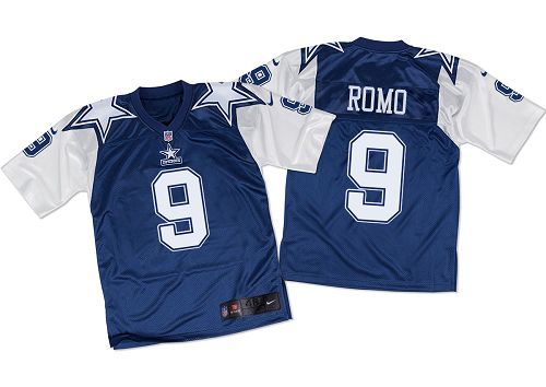 Nike Cowboys #9 Tony Romo Navy Blue/White Throwback Men's Stitched NFL Elite Jersey Nike Cowboys #9 Tony Romo Navy Blue/White Throwback Men's Stitched NFL Elite Jersey