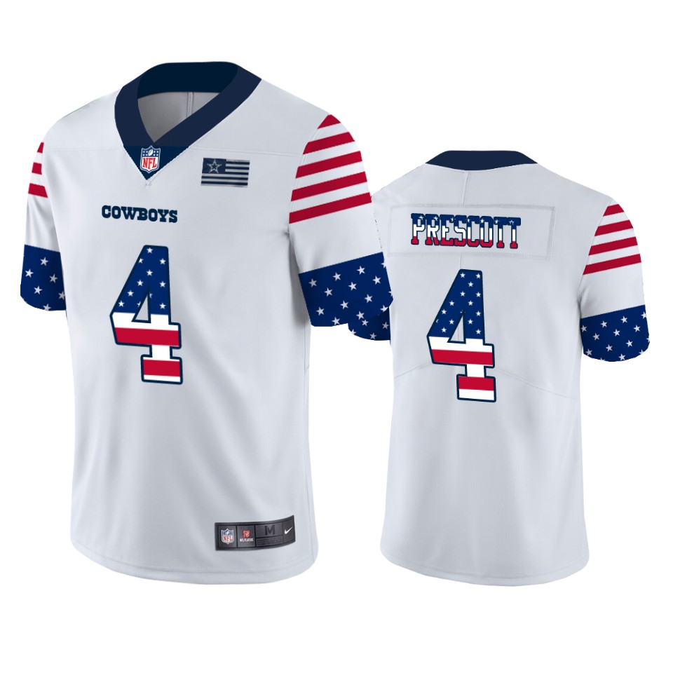 Dallas Cowboys #4 Dak Prescott White Men's Nike Team Logo USA Flag Vapor Untouchable Limited NFL Jersey Dallas Cowboys #4 Dak Prescott White Men's Nike Team Logo USA Flag Vapor Untouchable Limited NFL Jersey