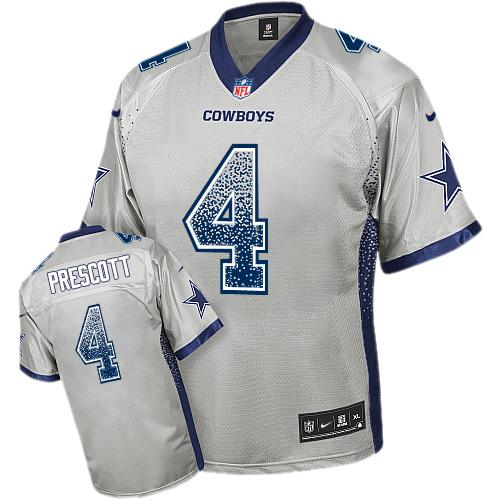 Nike Cowboys #4 Dak Prescott Grey Men's Stitched NFL Elite Drift Fashion Jersey Nike Cowboys #4 Dak Prescott Grey Men's Stitched NFL Elite Drift Fashion Jersey
