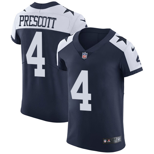 Nike Cowboys #4 Dak Prescott Navy Blue Thanksgiving Men's Stitched NFL Vapor Untouchable Throwback Elite Jersey Nike Cowboys #4 Dak Prescott Navy Blue Thanksgiving Men's Stitched NFL Vapor Untouchable Throwback Elite Jersey