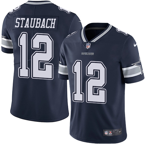Nike Cowboys #12 Roger Staubach Navy Blue Team Color Men's Stitched NFL Vapor Untouchable Limited Jersey Nike Cowboys #12 Roger Staubach Navy Blue Team Color Men's Stitched NFL Vapor Untouchable Limited Jersey