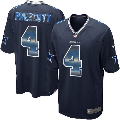 Nike Cowboys #4 Dak Prescott Navy Blue Team Color Men's Stitched NFL Limited Strobe Jersey Nike Cowboys #4 Dak Prescott Navy Blue Team Color Men's Stitched NFL Limited Strobe Jersey