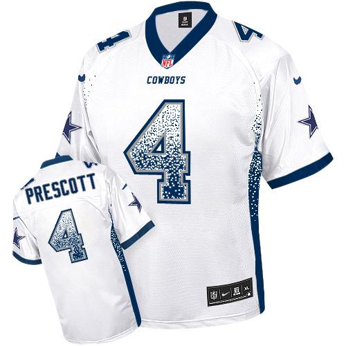 Nike Cowboys #4 Dak Prescott White Men's Stitched NFL Elite Drift Fashion Jersey Nike Cowboys #4 Dak Prescott White Men's Stitched NFL Elite Drift Fashion Jersey