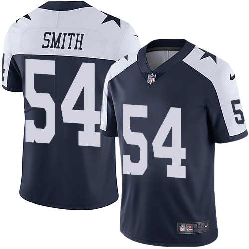 Nike Cowboys #54 Jaylon Smith Navy Blue Thanksgiving Men's Stitched NFL Vapor Untouchable Limited Throwback Jersey Nike Cowboys #54 Jaylon Smith Navy Blue Thanksgiving Men's Stitched NFL Vapor Untouchable Limited Throwback Jersey