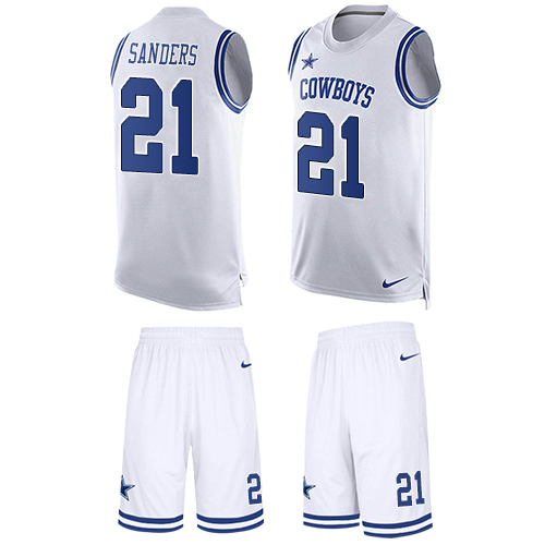 Nike Cowboys #21 Deion Sanders White Men's Stitched NFL Limited Tank Top Suit Jersey Nike Cowboys #21 Deion Sanders White Men's Stitched NFL Limited Tank Top Suit Jersey