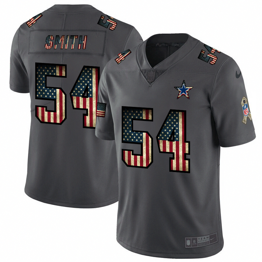 Dallas Cowboys #54 Jaylon Smith Nike 2018 Salute to Service Retro USA Flag Limited NFL Jersey Dallas Cowboys #54 Jaylon Smith Nike 2018 Salute to Service Retro USA Flag Limited NFL Jersey