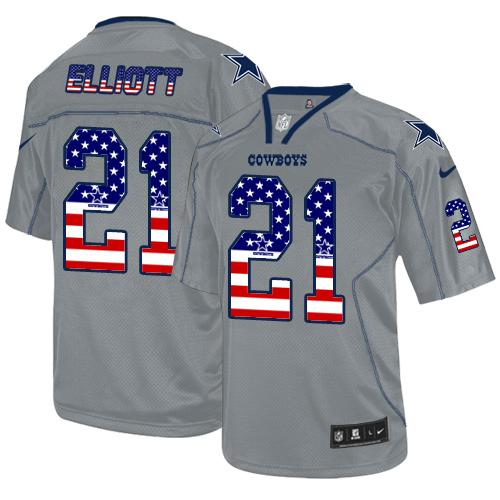 Nike Cowboys #21 Ezekiel Elliott Lights Out Grey Men's Stitched NFL Elite USA Flag Fashion Jersey Nike Cowboys #21 Ezekiel Elliott Lights Out Grey Men's Stitched NFL Elite USA Flag Fashion Jersey