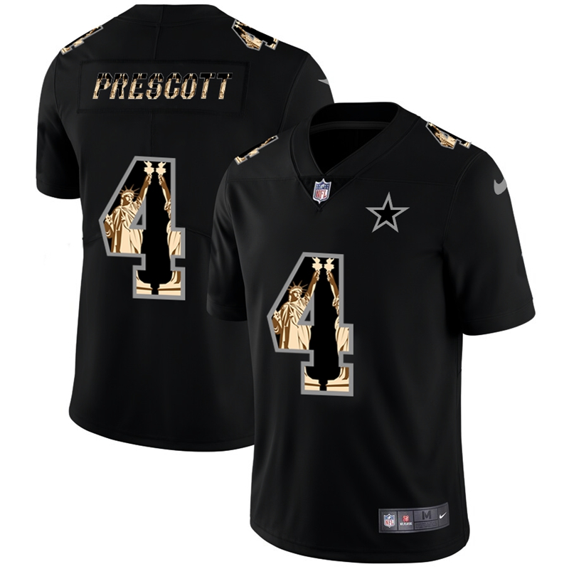 Dallas Cowboys #4 Dak Prescott Carbon Black Vapor Statue Of Liberty Limited NFL Jersey Dallas Cowboys #4 Dak Prescott Carbon Black Vapor Statue Of Liberty Limited NFL Jersey