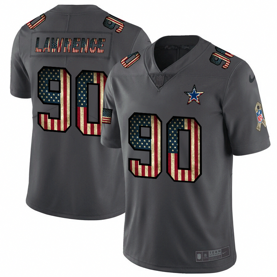 Dallas Cowboys #90 Demarcus Lawrence Nike 2018 Salute to Service Retro USA Flag Limited NFL Jersey Dallas Cowboys #90 Demarcus Lawrence Nike 2018 Salute to Service Retro USA Flag Limited NFL Jersey