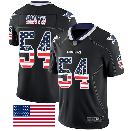 Nike Cowboys #54 Jaylon Smith Black Men's Stitched NFL Limited Rush USA Flag Jersey Nike Cowboys #54 Jaylon Smith Black Men's Stitched NFL Limited Rush USA Flag Jersey