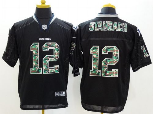 Nike Cowboys #12 Roger Staubach Black Men's Stitched NFL Elite Camo Fashion Jersey Nike Cowboys #12 Roger Staubach Black Men's Stitched NFL Elite Camo Fashion Jersey