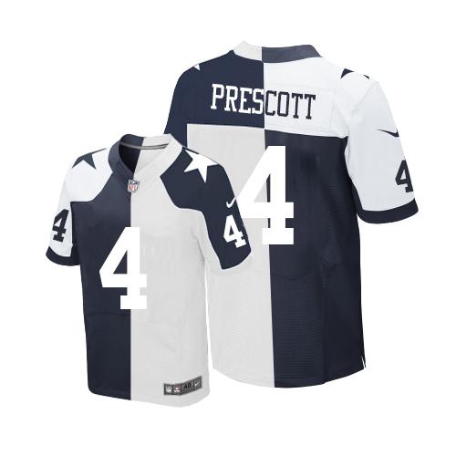 Nike Cowboys #4 Dak Prescott Navy Blue/White Men's Stitched NFL Elite Split Jersey Nike Cowboys #4 Dak Prescott Navy Blue/White Men's Stitched NFL Elite Split Jersey