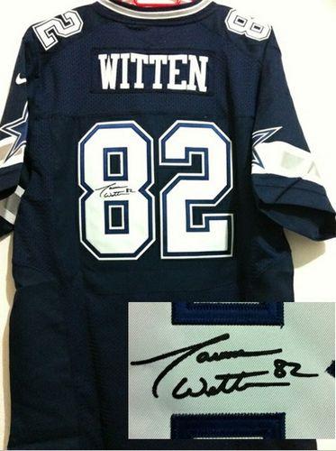 Nike Cowboys #82 Jason Witten Navy Blue Team Color Men's Stitched NFL Elite Autographed Jersey Nike Cowboys #82 Jason Witten Navy Blue Team Color Men's Stitched NFL Elite Autographed Jersey