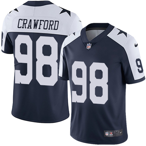 Nike Cowboys #98 Tyrone Crawford Navy Blue Thanksgiving Men's Stitched NFL Vapor Untouchable Limited Throwback Jersey Nike Cowboys #98 Tyrone Crawford Navy Blue Thanksgiving Men's Stitched NFL Vapor Untouchable Limited Throwback Jersey
