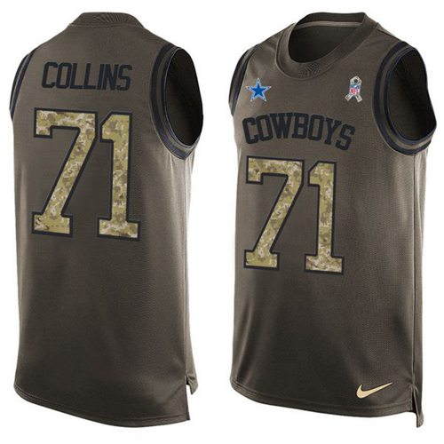 Nike Cowboys #71 La'el Collins Green Men's Stitched NFL Limited Salute To Service Tank Top Jersey Nike Cowboys #71 La'el Collins Green Men's Stitched NFL Limited Salute To Service Tank Top Jersey