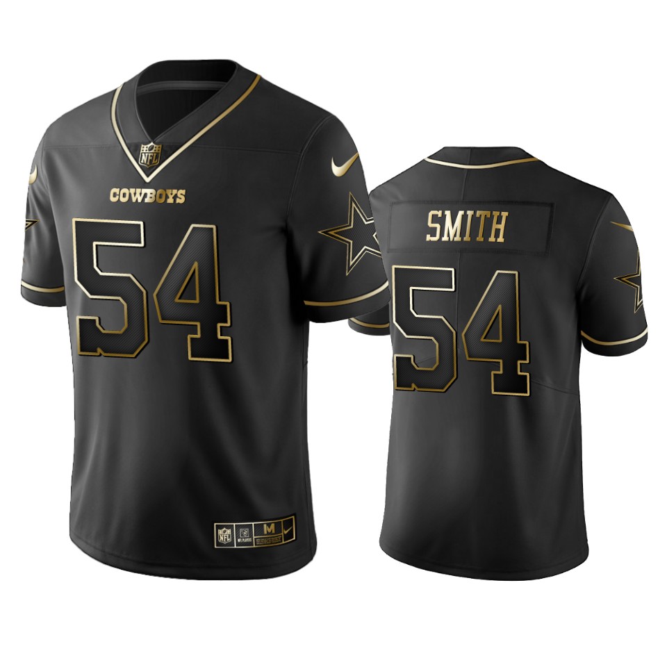 Nike Cowboys #54 Jaylon Smith Black Golden Limited Edition Stitched NFL Jersey Nike Cowboys #54 Jaylon Smith Black Golden Limited Edition Stitched NFL Jersey