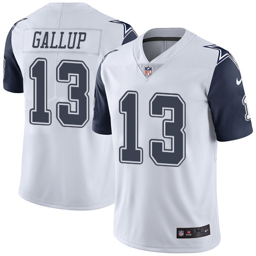 Nike Cowboys #13 Michael Gallup White Men's Stitched NFL Limited Rush Jersey Nike Cowboys #13 Michael Gallup White Men's Stitched NFL Limited Rush Jersey