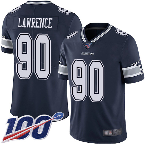 Nike Cowboys #90 Demarcus Lawrence Navy Blue Team Color Men's Stitched NFL 100th Season Vapor Limited Jersey Nike Cowboys #90 Demarcus Lawrence Navy Blue Team Color Men's Stitched NFL 100th Season Vapor Limited Jersey