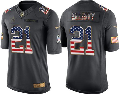 Nike Cowboys #21 Ezekiel Elliott Black Men's Stitched NFL Limited USA Flag Salute To Service Jersey Nike Cowboys #21 Ezekiel Elliott Black Men's Stitched NFL Limited USA Flag Salute To Service Jersey