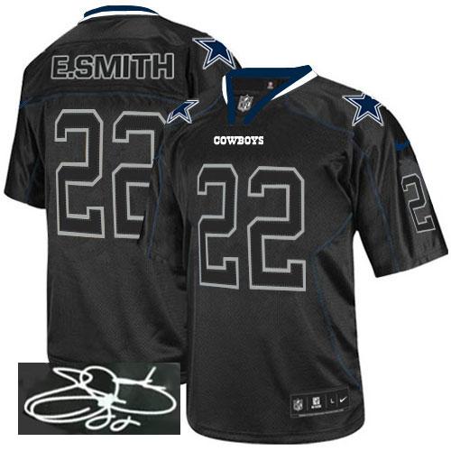 Nike Cowboys #22 Emmitt Smith Lights Out Black Men's Stitched NFL Elite Autographed Jersey Nike Cowboys #22 Emmitt Smith Lights Out Black Men's Stitched NFL Elite Autographed Jersey