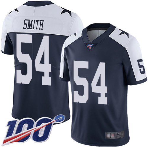 Nike Cowboys #54 Jaylon Smith Navy Blue Thanksgiving Men's Stitched NFL 100th Season Vapor Throwback Limited Jersey Nike Cowboys #54 Jaylon Smith Navy Blue Thanksgiving Men's Stitched NFL 100th Season Vapor Throwback Limited Jersey