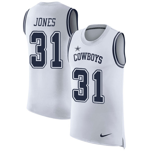 Nike Cowboys #31 Byron Jones White Men's Stitched NFL Limited Rush Tank Top Jersey Nike Cowboys #31 Byron Jones White Men's Stitched NFL Limited Rush Tank Top Jersey