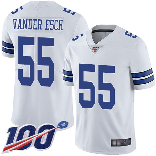 Nike Cowboys #55 Leighton Vander Esch White Men's Stitched NFL 100th Season Vapor Limited Jersey Nike Cowboys #55 Leighton Vander Esch White Men's Stitched NFL 100th Season Vapor Limited Jersey