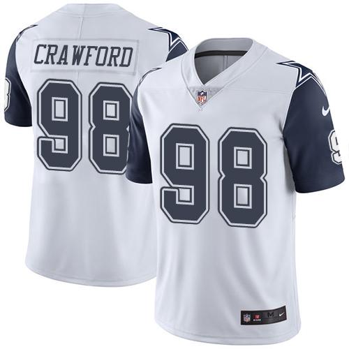 Nike Cowboys #98 Tyrone Crawford White Men's Stitched NFL Limited Rush Jersey Nike Cowboys #98 Tyrone Crawford White Men's Stitched NFL Limited Rush Jersey