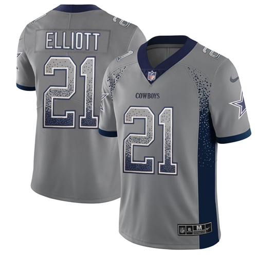 Nike Cowboys #21 Ezekiel Elliott Gray Men's Stitched NFL Limited Rush Drift Fashion Jersey Nike Cowboys #21 Ezekiel Elliott Gray Men's Stitched NFL Limited Rush Drift Fashion Jersey