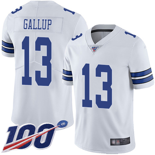 Nike Cowboys #13 Michael Gallup White Men's Stitched NFL 100th Season Vapor Limited Jersey Nike Cowboys #13 Michael Gallup White Men's Stitched NFL 100th Season Vapor Limited Jersey