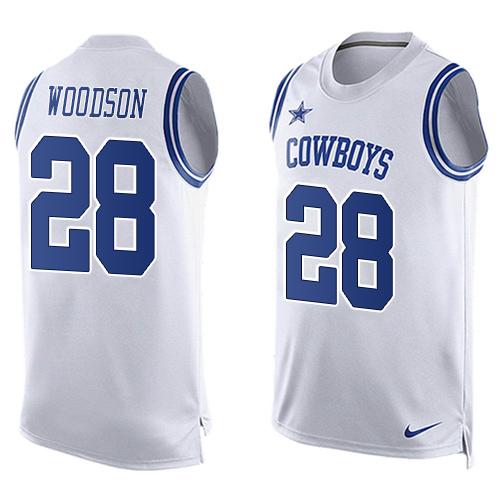 Nike Cowboys #28 Darren Woodson White Men's Stitched NFL Limited Tank Top Jersey Nike Cowboys #28 Darren Woodson White Men's Stitched NFL Limited Tank Top Jersey