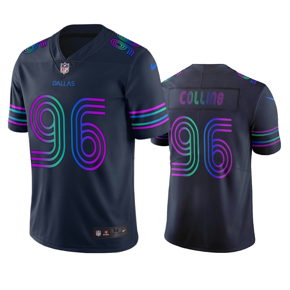 Dallas Cowboys #96 Maliek Collins Navy Vapor Limited City Edition NFL Jersey Dallas Cowboys #96 Maliek Collins Navy Vapor Limited City Edition NFL Jersey