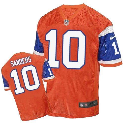 Nike Broncos #10 Emmanuel Sanders Orange Throwback Men's Stitched NFL Elite Jersey Nike Broncos #10 Emmanuel Sanders Orange Throwback Men's Stitched NFL Elite Jersey
